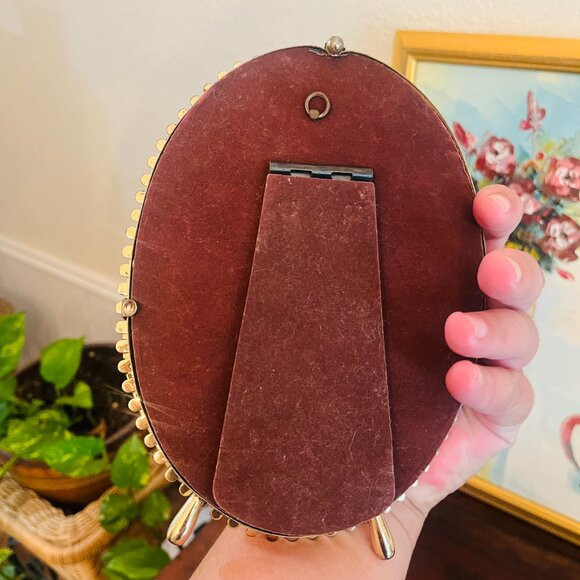 Vintage Ornate Brass Oval Picture Frame 5" x 7" Cottagecore Gallery Wall - Picture 3 of 4